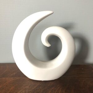 The Wave Ceramic Tabletop White Swirl Sculpture